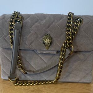 Kurt Geiger Taupe Quilted Bag with Gold Chain